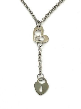 🆕 Taurus Zodiac/Earth Sign with Hanging Lock Heart Pendant Necklace-Stainless